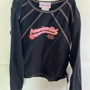 American Girl Black Long Sleeve Tee with Pink Logo